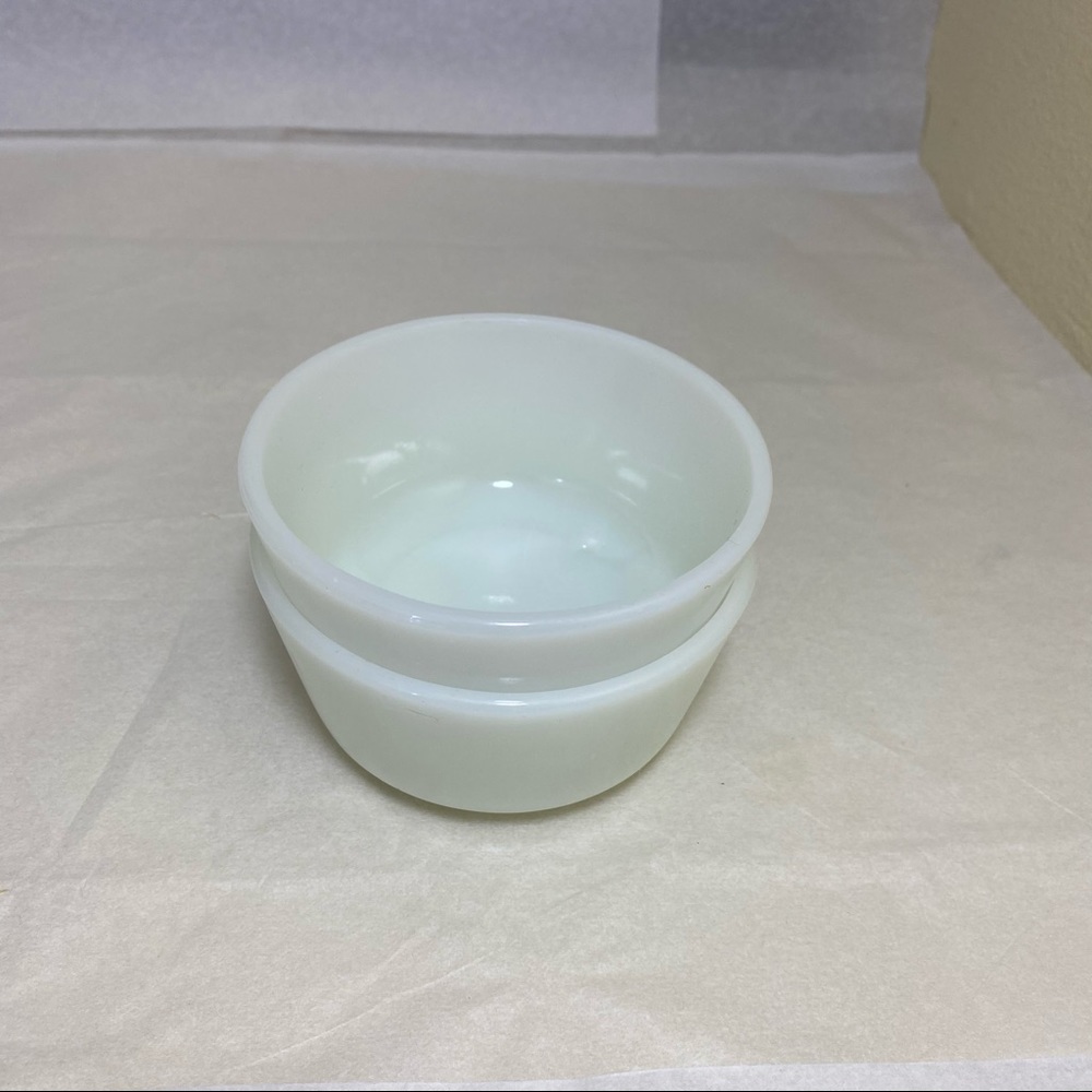 Vtg Fire King Custard Bowls Milk Glass Small 2pc